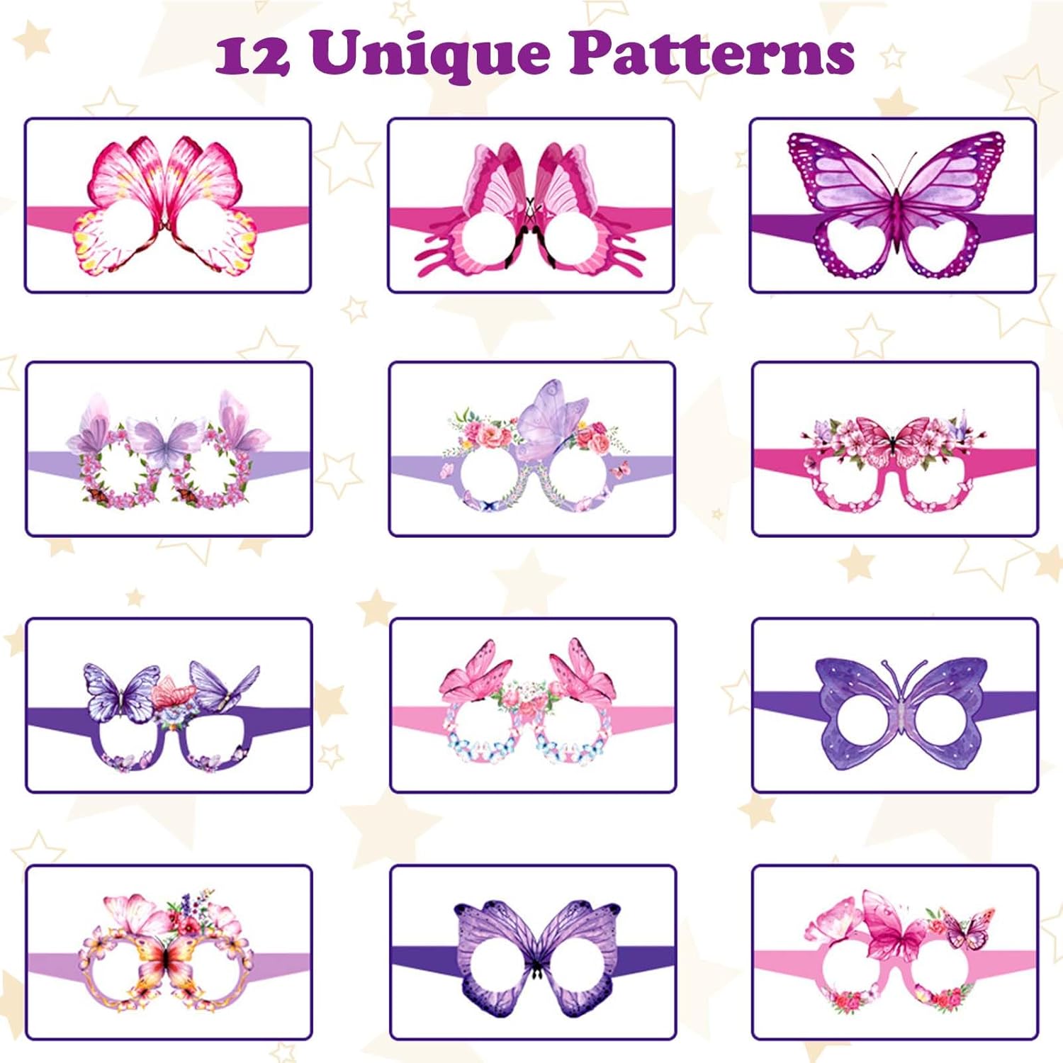 24 Pcs Spring Butterfly Paper Eyeglasses Party Props