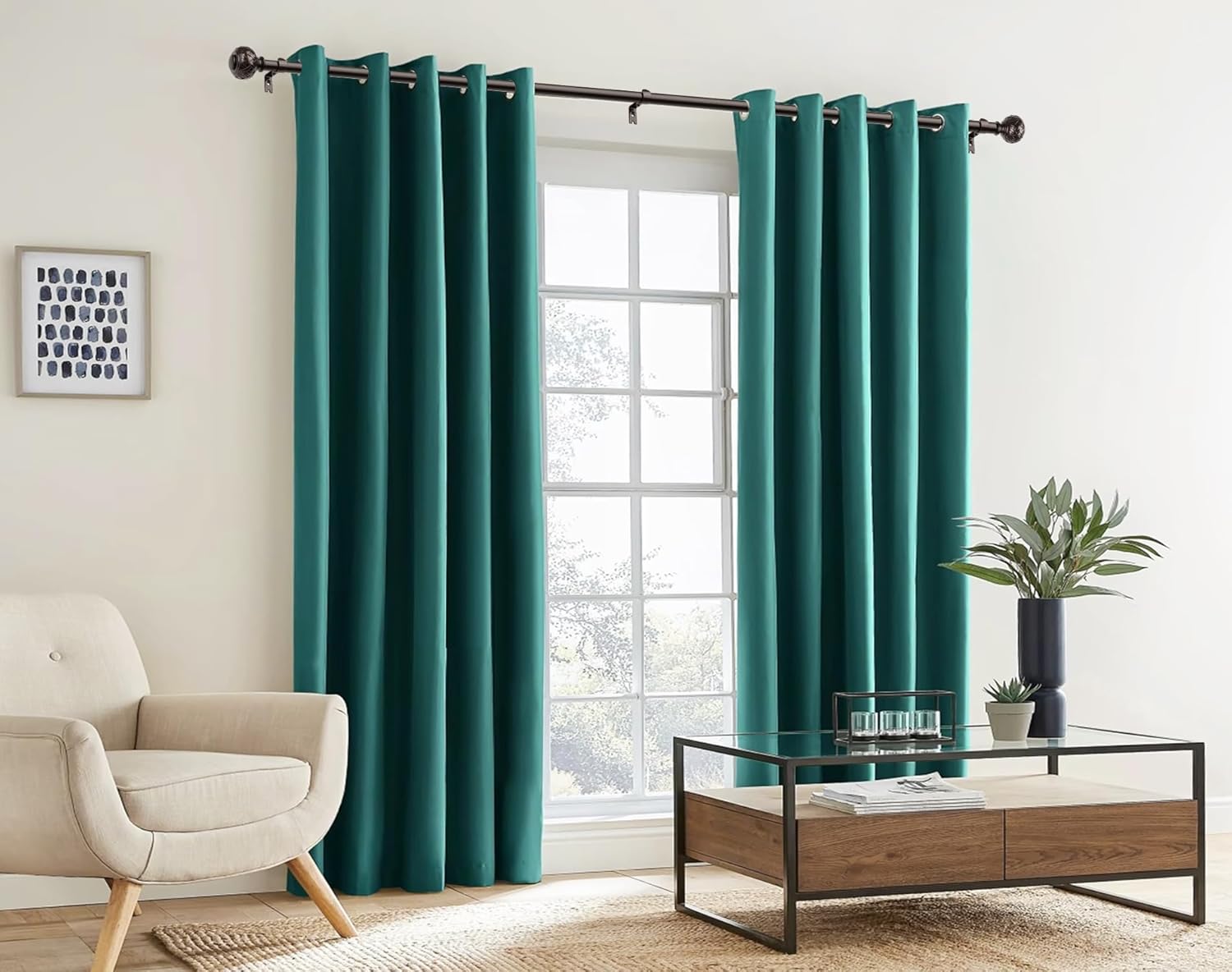 TONIAL Curtain Rod 32 to 120 Inches Bronze Adjustable Single Rods