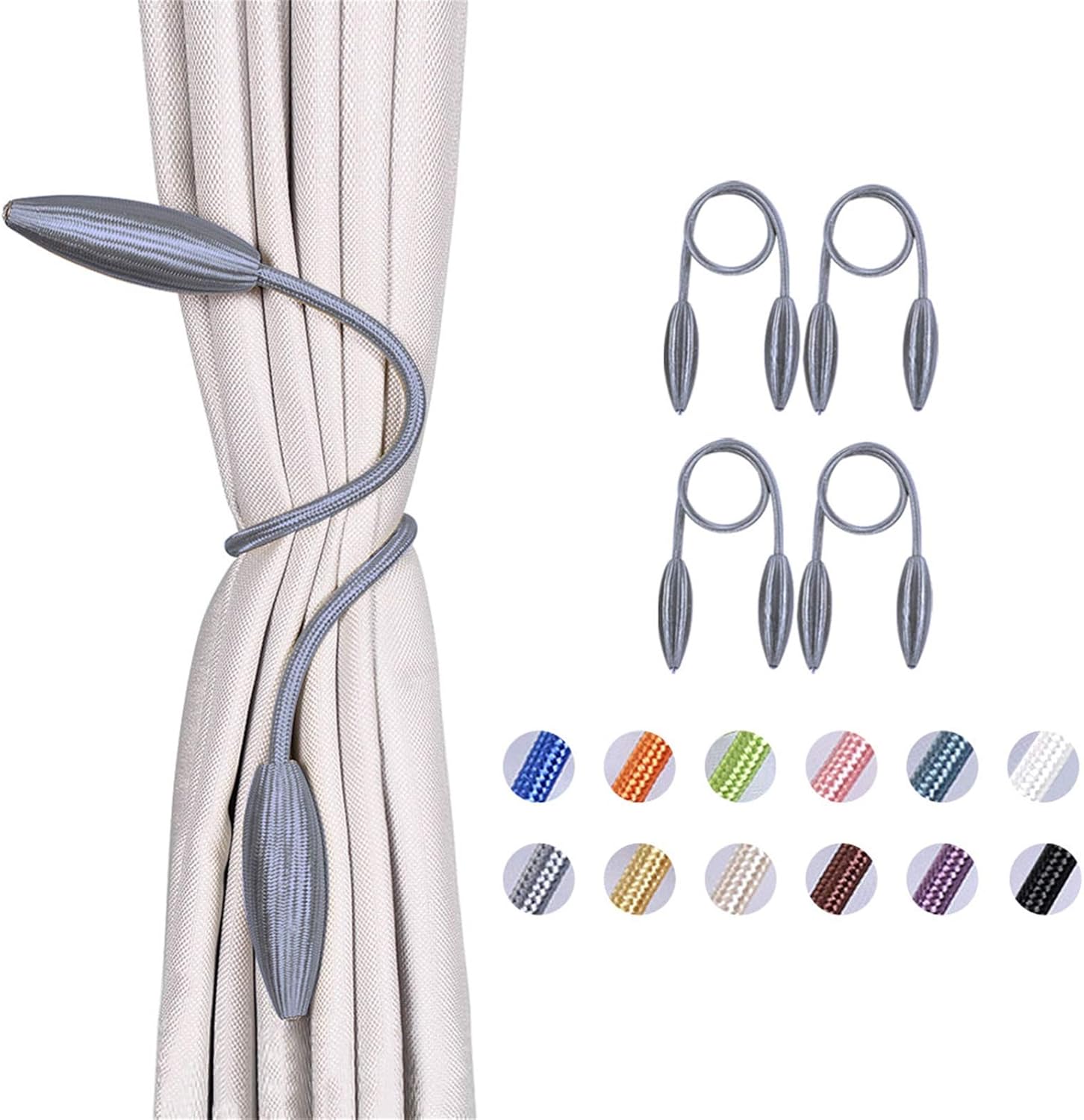 NICEEC 4 Pack Crystal Curtain Holdbacks No Drill Installation