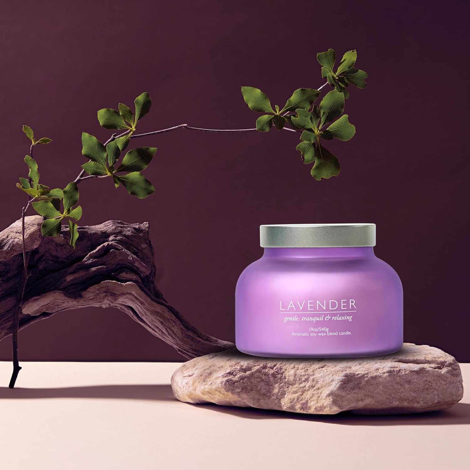 Lavander Volcano Jar Candle with Wooden Wick 19oz