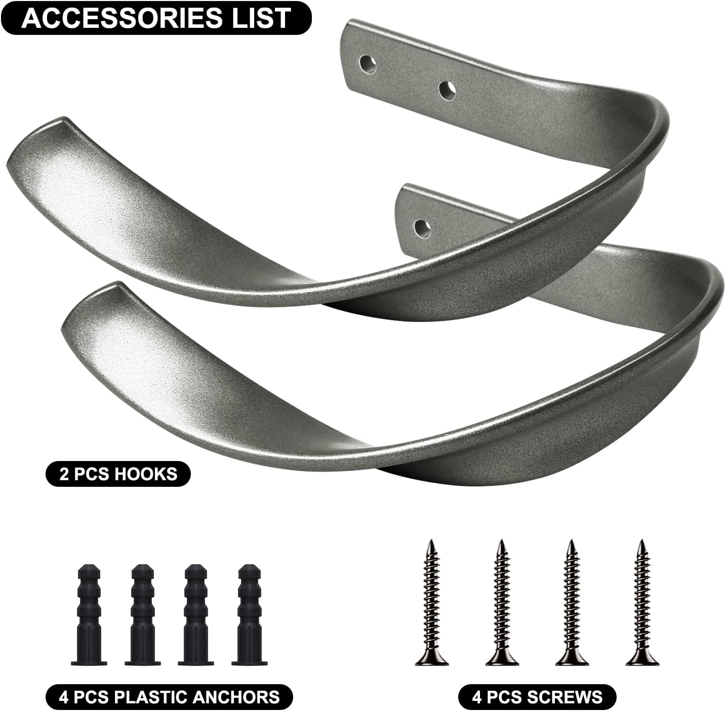 Decorative Curtain Holdbacks Hooks Holders for Drapes Grey