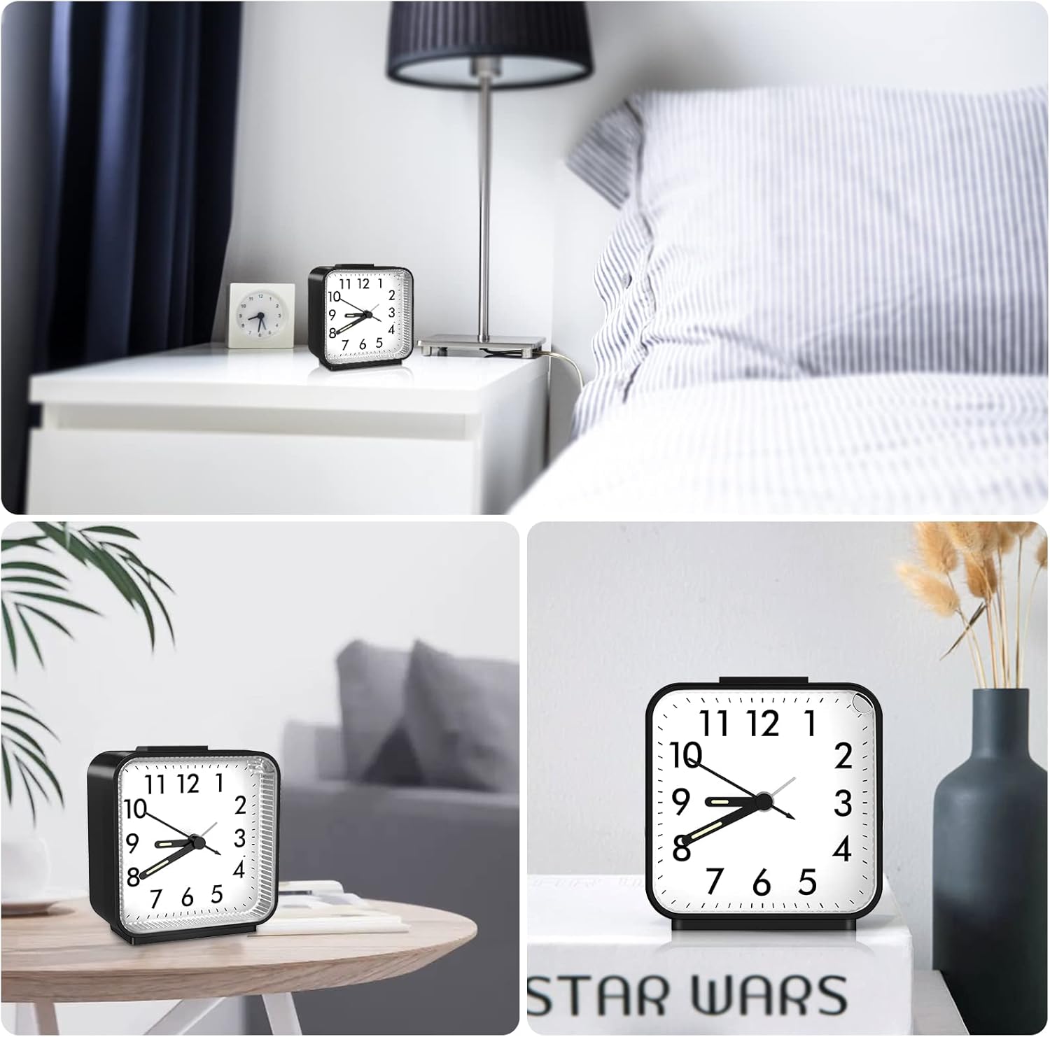 Ankilo Analog Alarm Clock with Night Light and Snooze Function