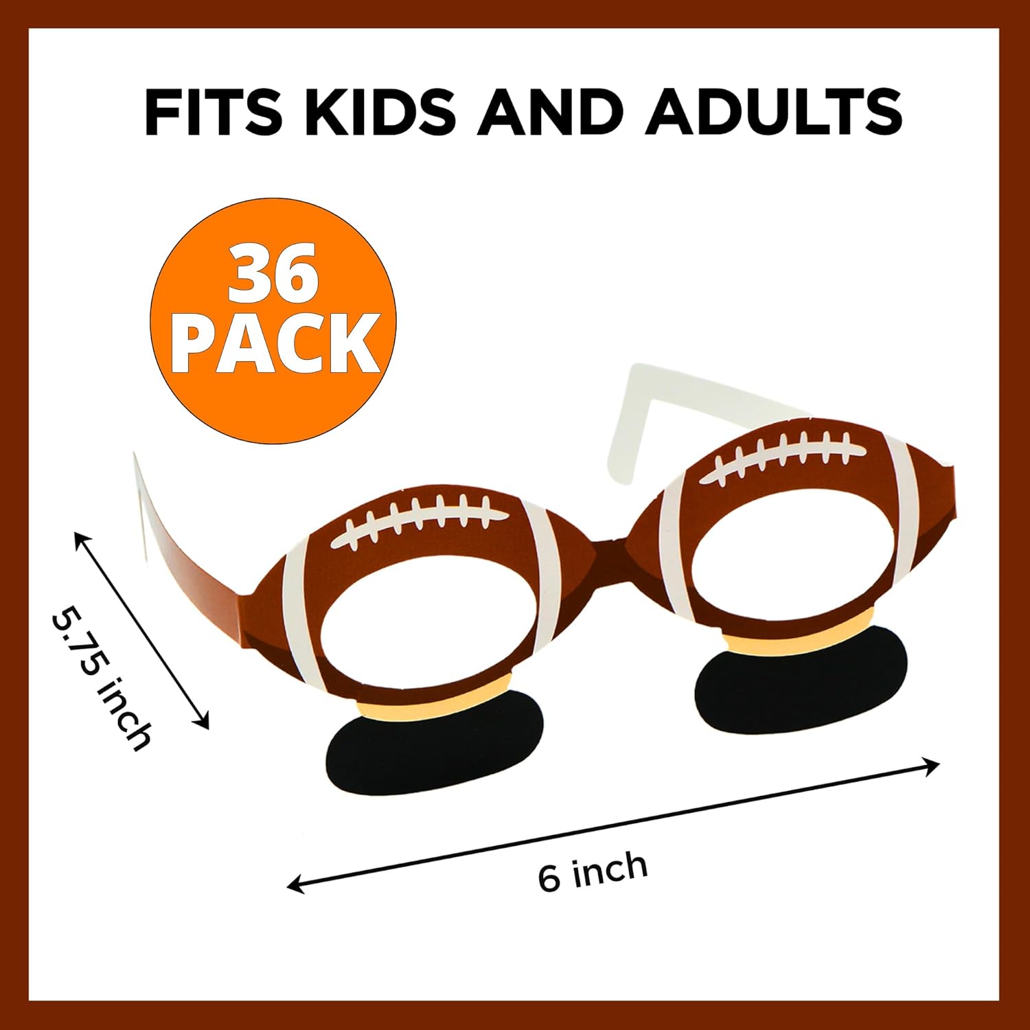 4Es Novelty Football Paper Glasses 36 Pack