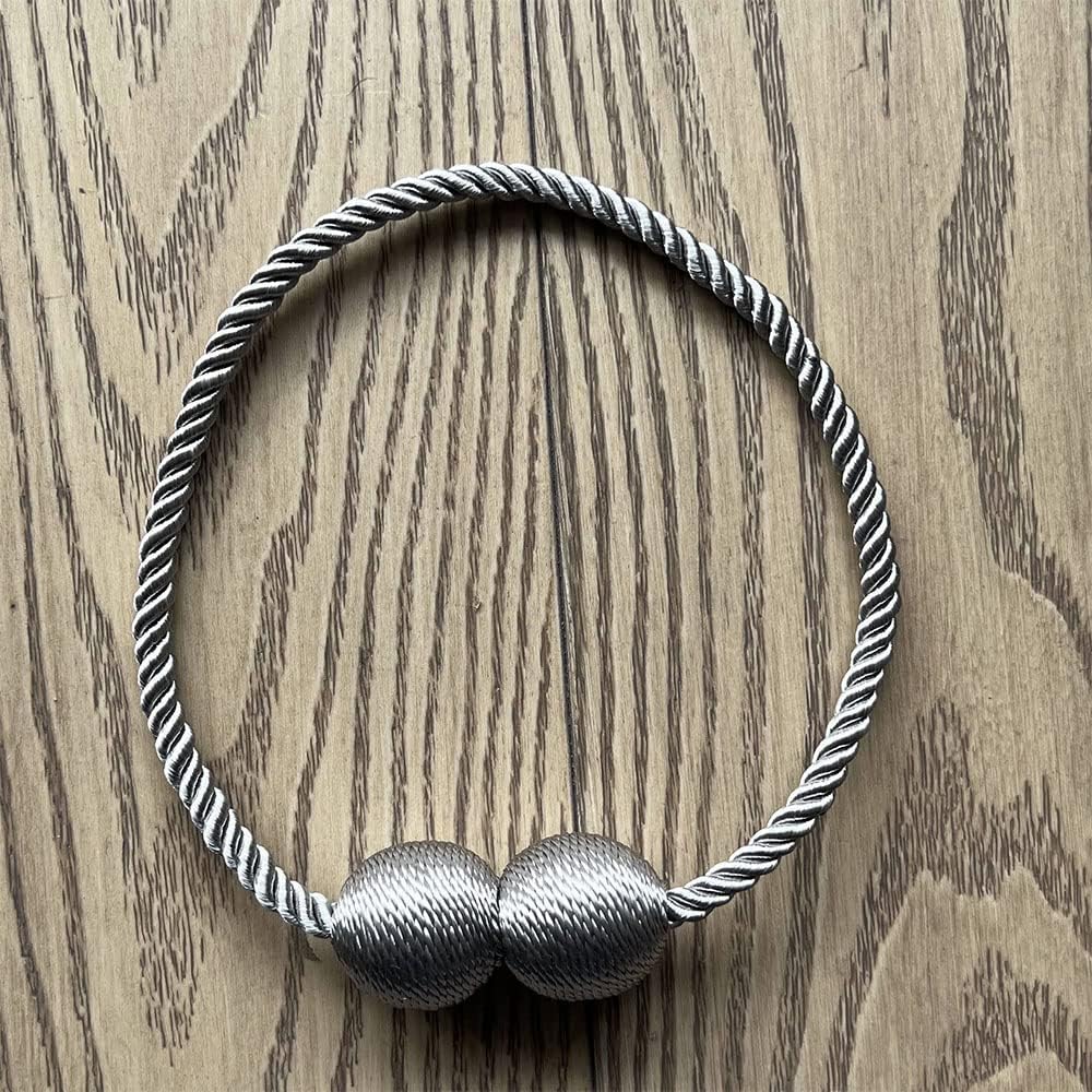 Melaluxe 4 Pack Magnetic Curtain Holdbacks Grey