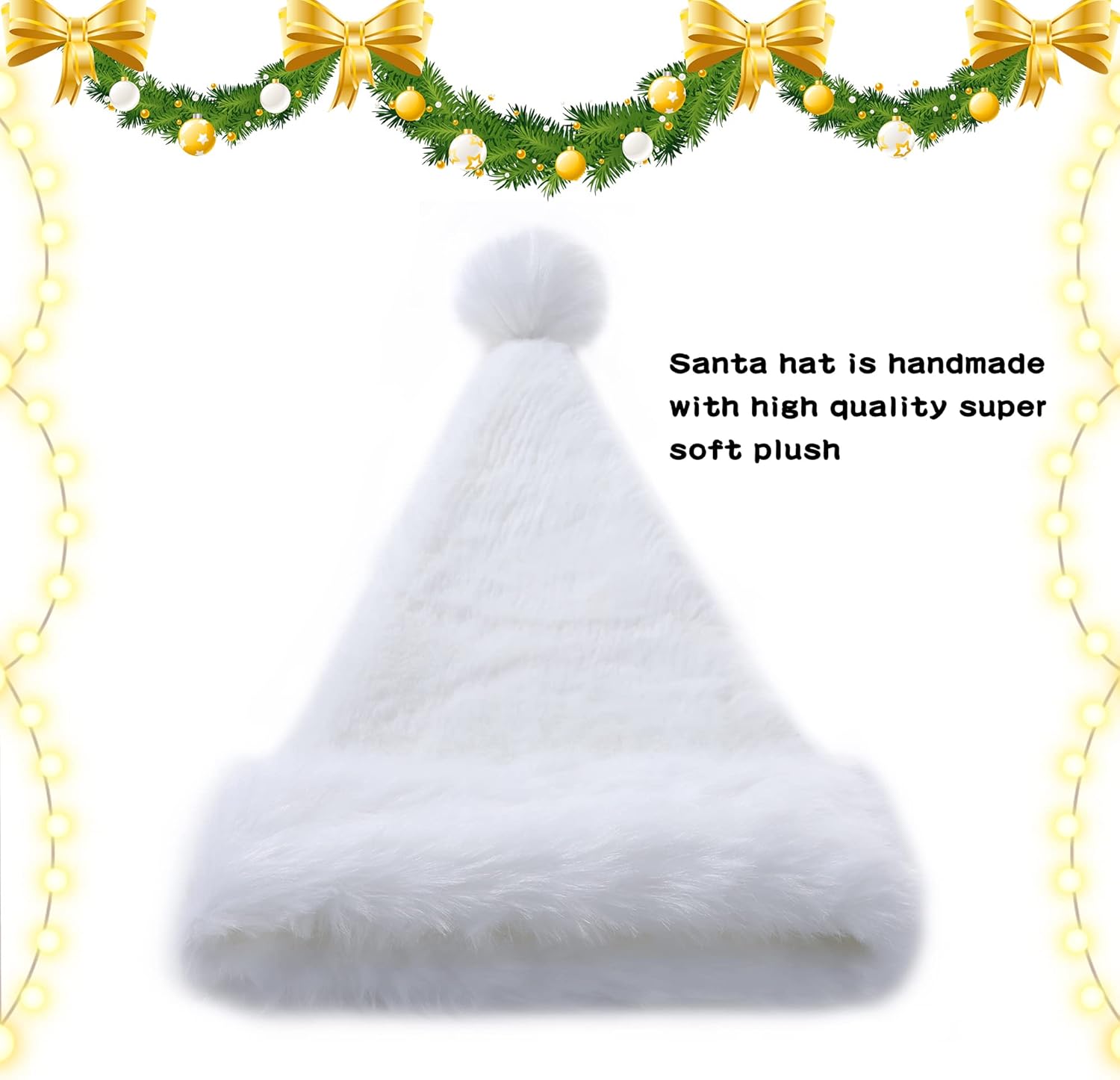 Tokforty Santa Hats for Adults Unisex Velvet Touch Winter Christmas Hats