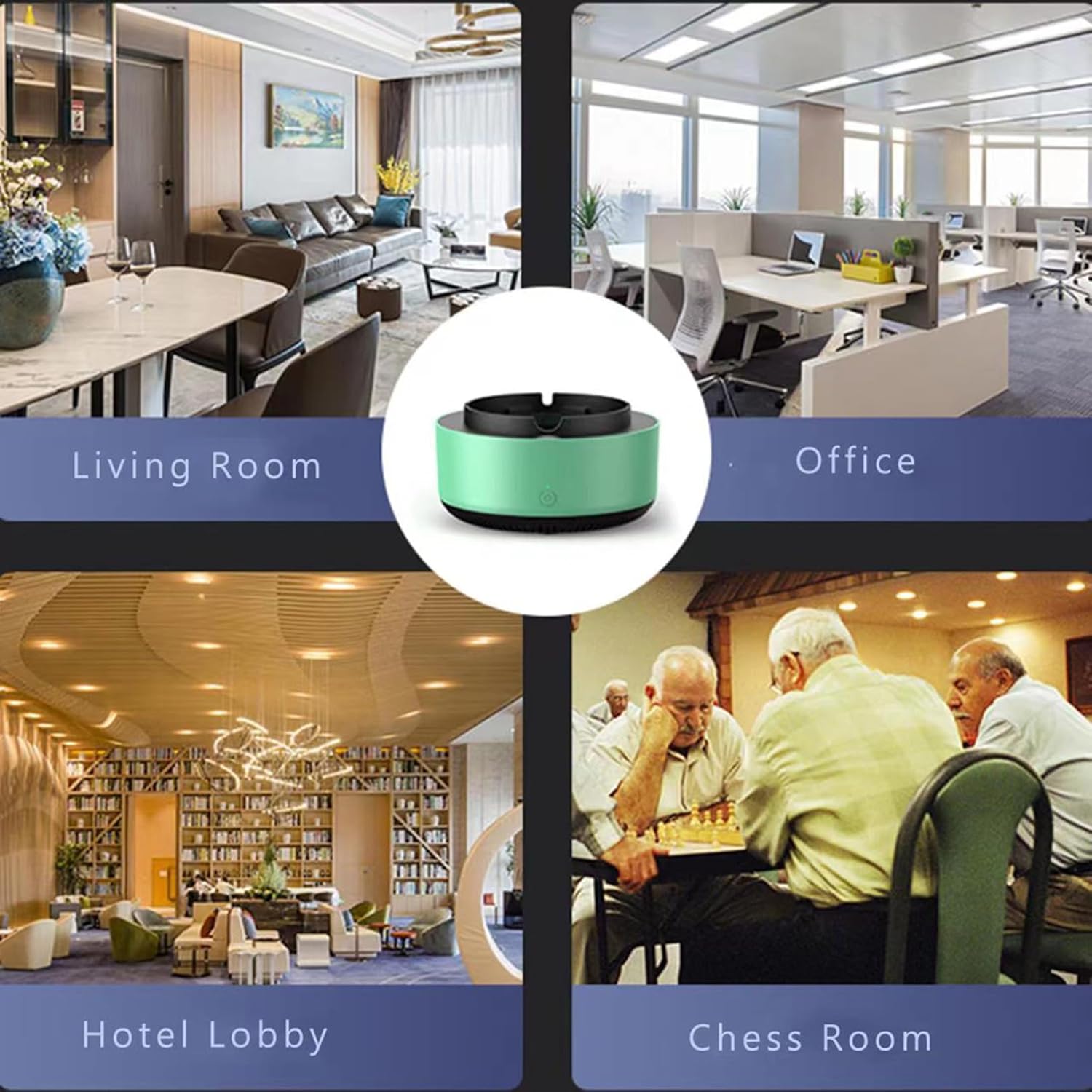 2-in-1 Air Purifier Ashtray for Indoor Outdoor Use