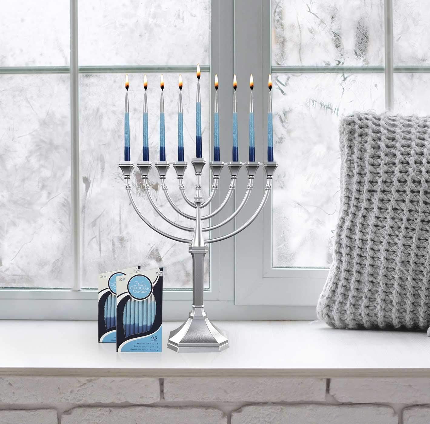 Traditional Classic Hanukkah Menorah 95 Inches Tall