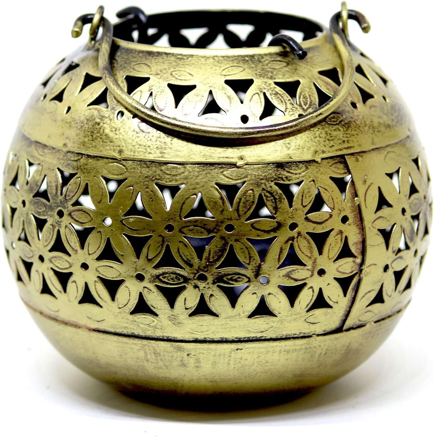 Decorative Brass Bowls with Floral Design Candle Holder