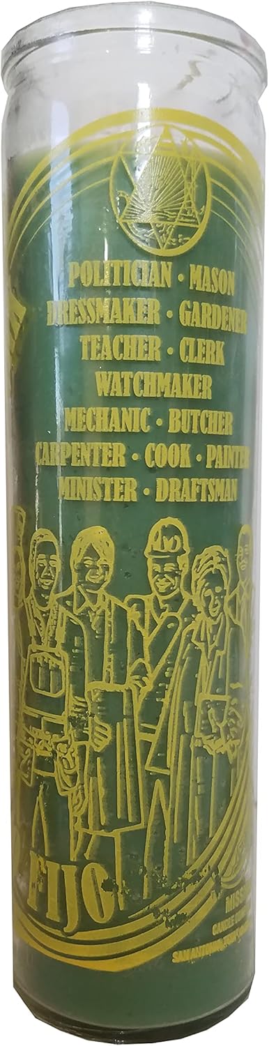 Staci19 Steady Work Green Pillar Candle