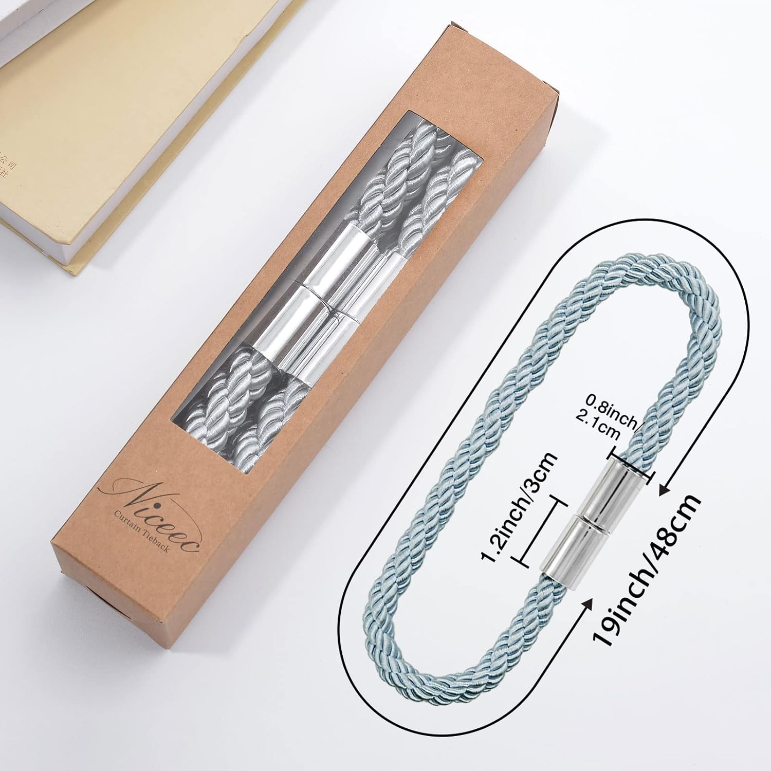 NICEEC 4 Pack Magnetic Curtain Tiebacks Modern Simple Style