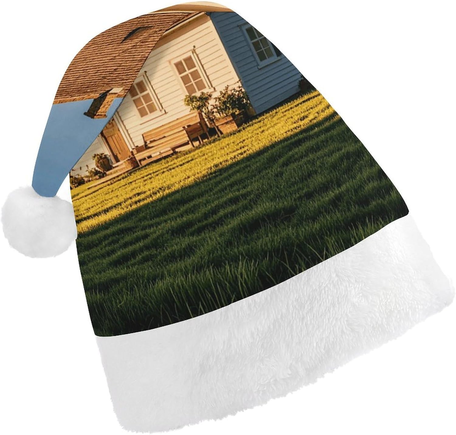 Santa Hat Country Style Farmhouse Christmas Hat for Adults