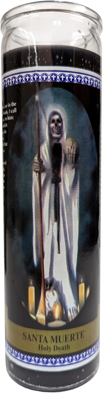 Generic Holy Death Santa Muerte Black Pillar Candle