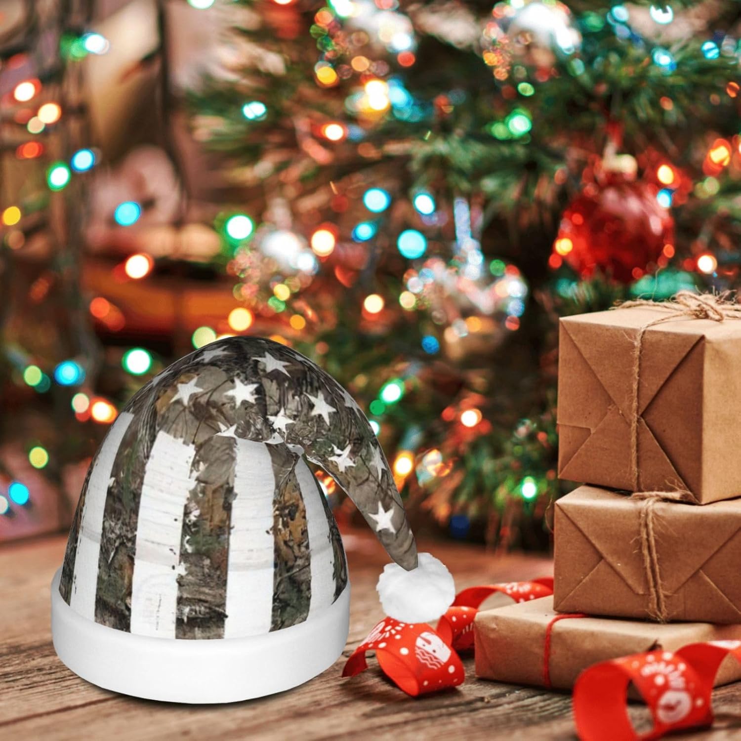 Interstellar Camouflage Santa Hat with LED Light Up