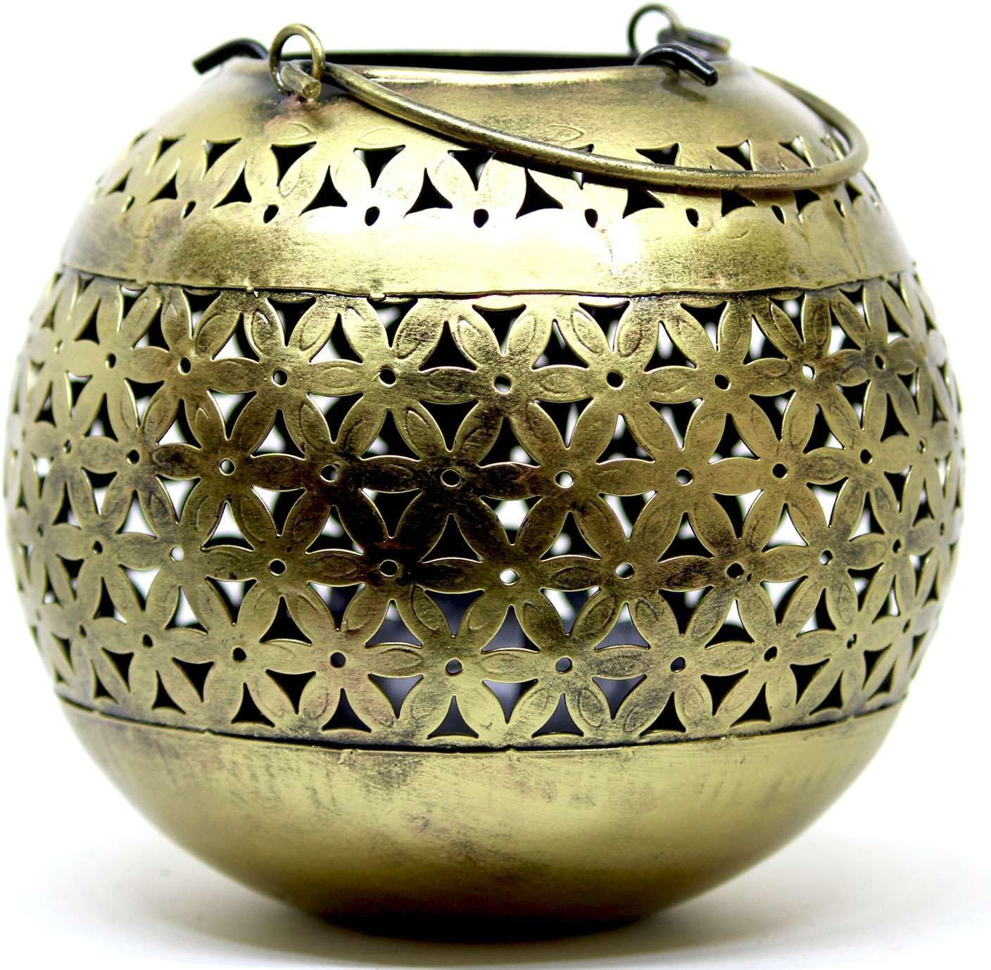 Decorative Brass Bowls with Floral Design Candle Holder