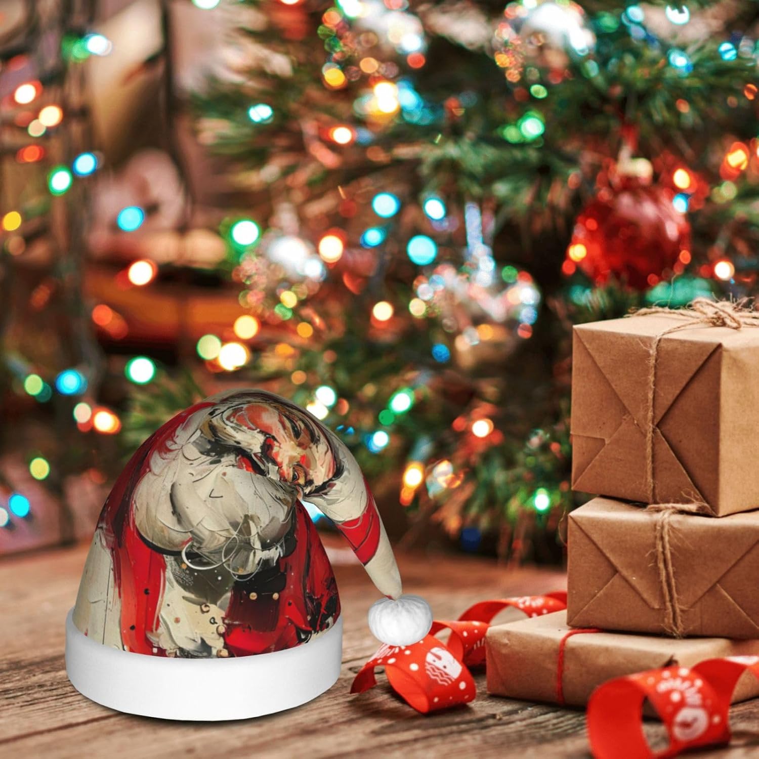 Merry Christmas Santa Hat Plush Funny Adult Party Headwear