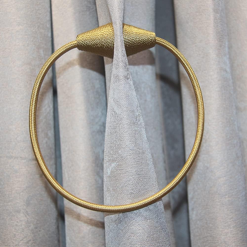2 Pack Strong Magnetic Curtain Holdbacks with Decorative Weave