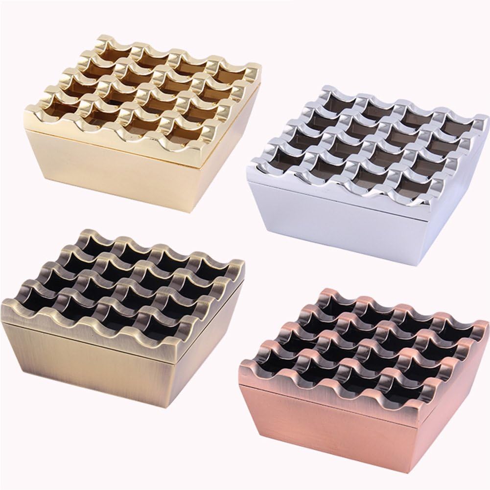 Vintage Metal Cigar Ashtray with 16 Grids