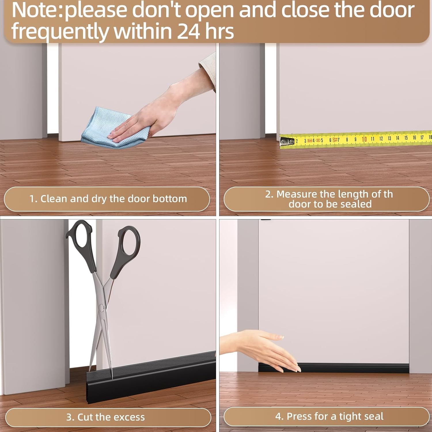 39 Inch Black Under Door Draft Stopper Soundproof Seal