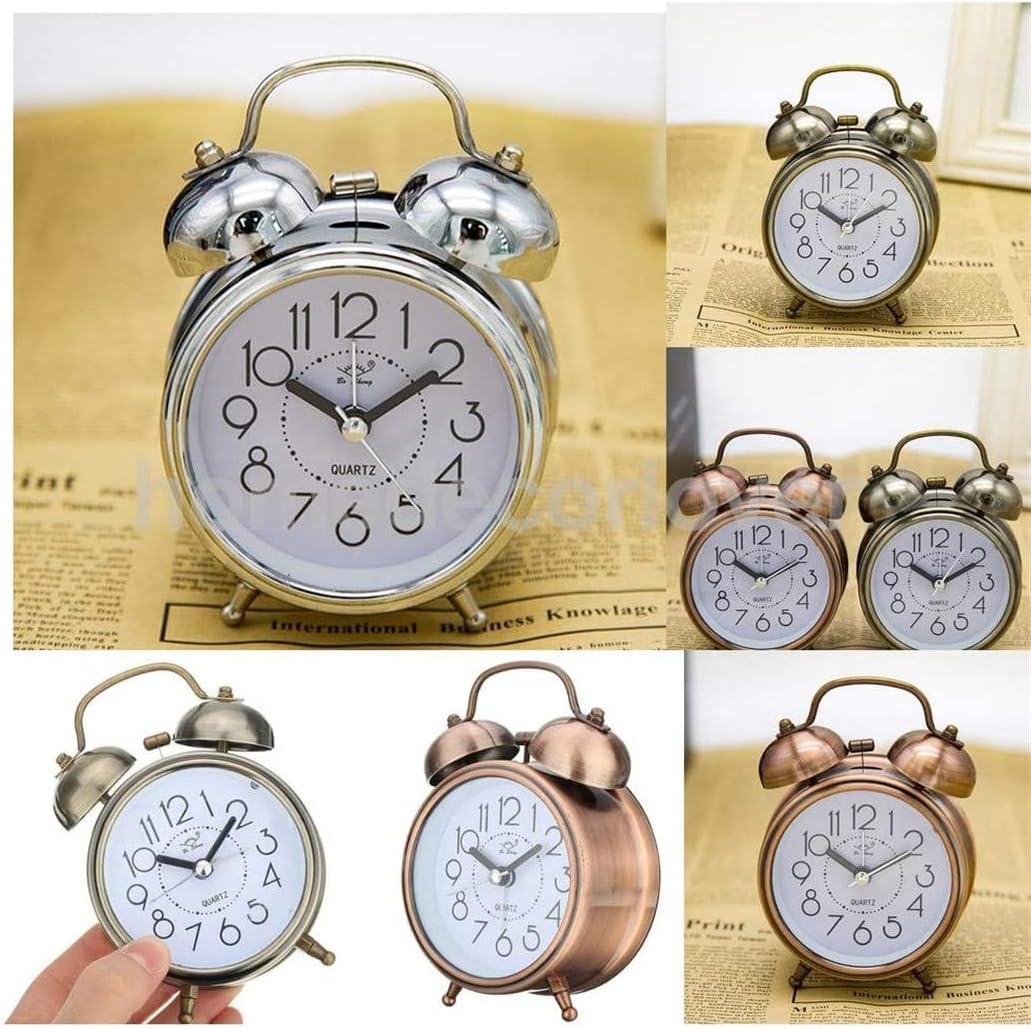 Retro Double Bells Alarm Clock with Nightlight 1