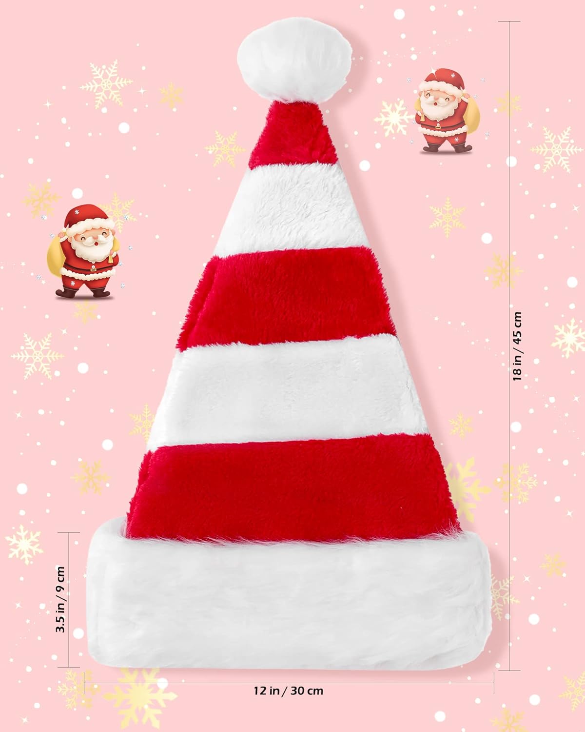 Santa Hat for Adults Christmas Party Plush Headwear