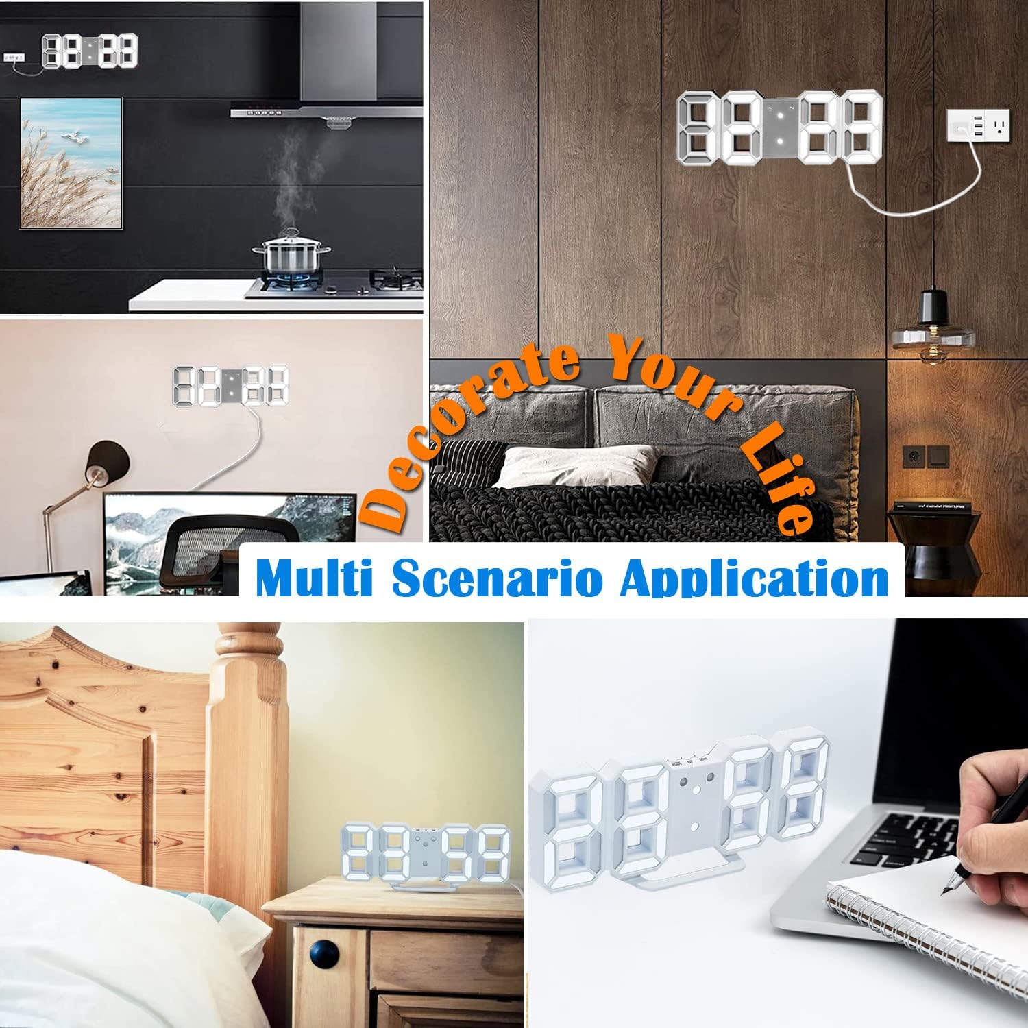 Digital Alarm Clock with 3 Brightness Levels and 1224Hr Display