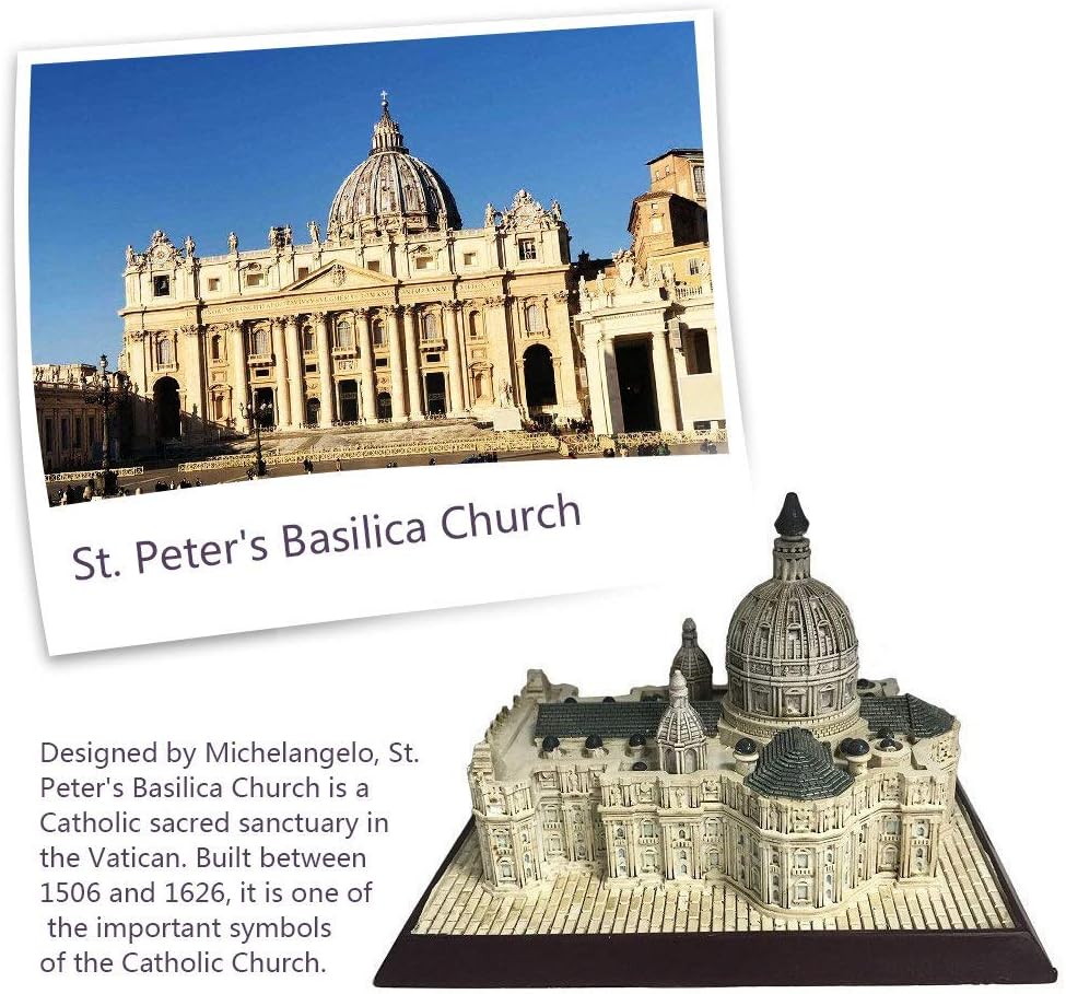 St Peters Basilica Resin Statue Home Decor Sculpture