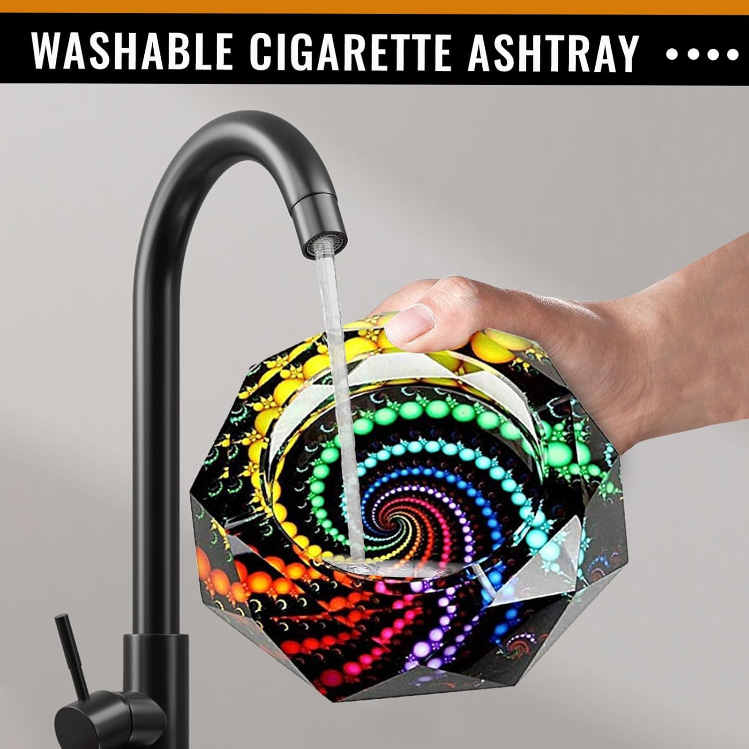 Durable Cigar Ashtray with Circle Design