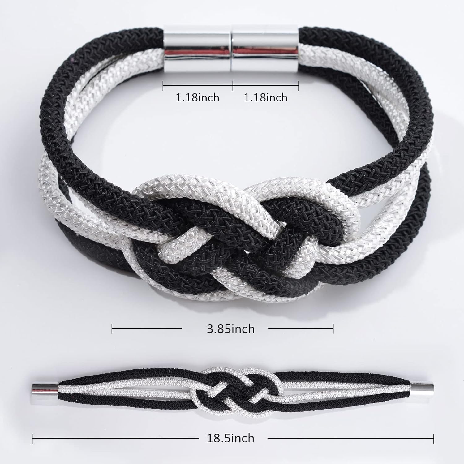 NICEEC Magnetic Curtain Tiebacks 2 Pack Black White