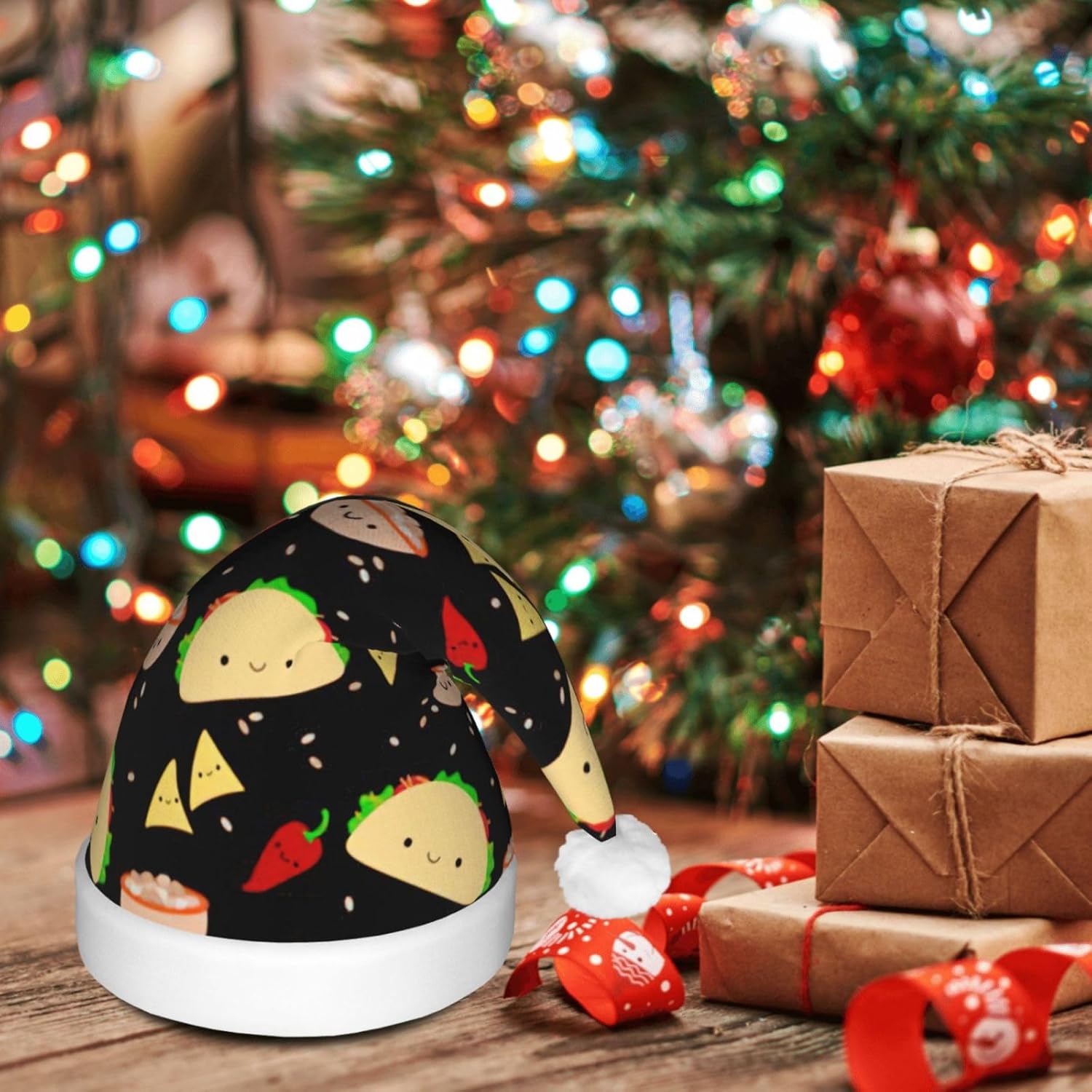 QinZheng LED Christmas Santa Hat for Adults