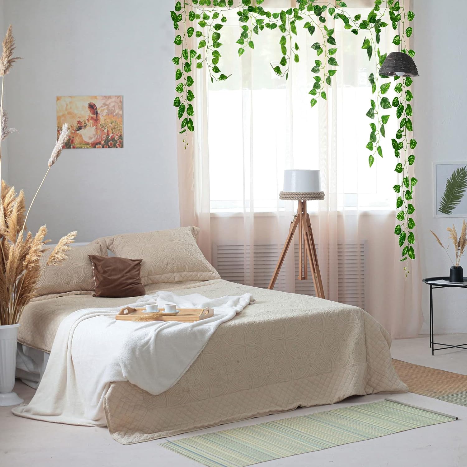 Cqure 14 Pack 98 Ft Artificial Ivy Garland