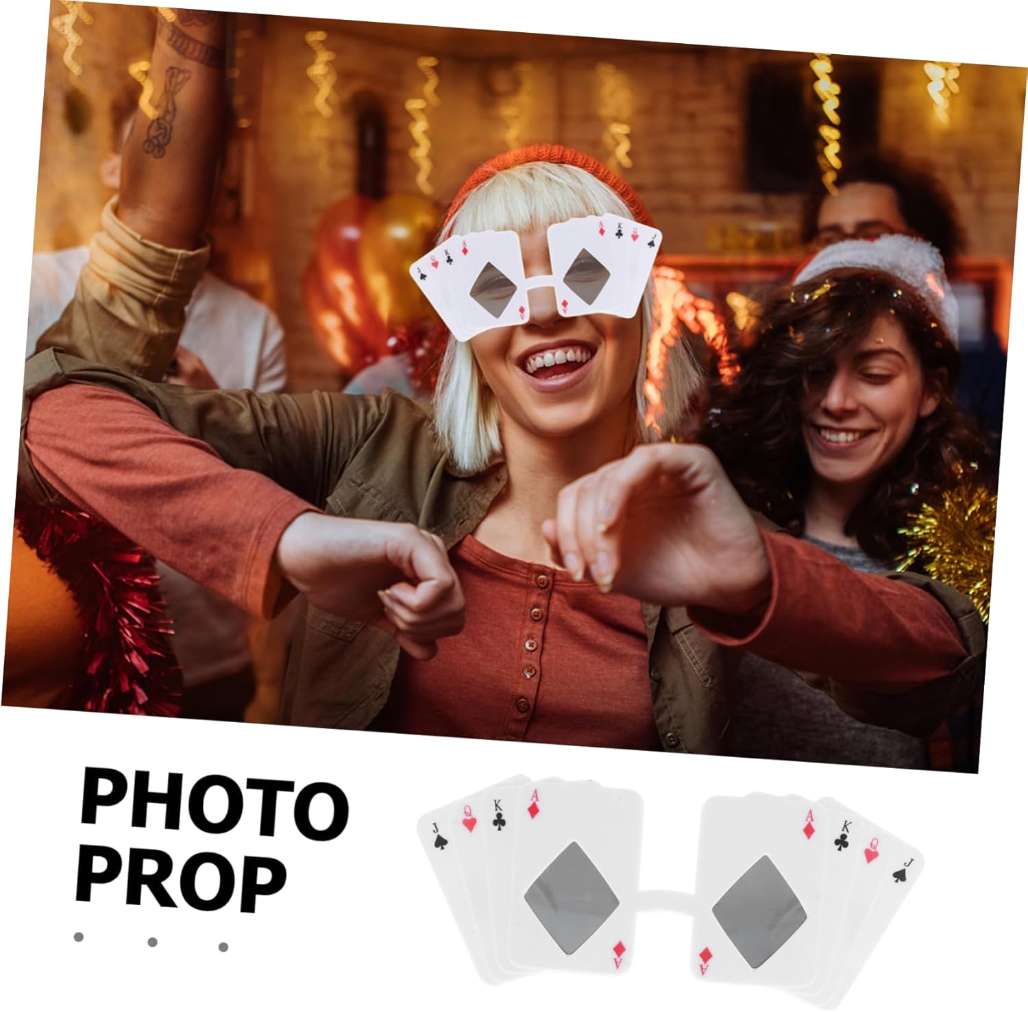 2pcs Poker Themed Sunglasses for Party Fun