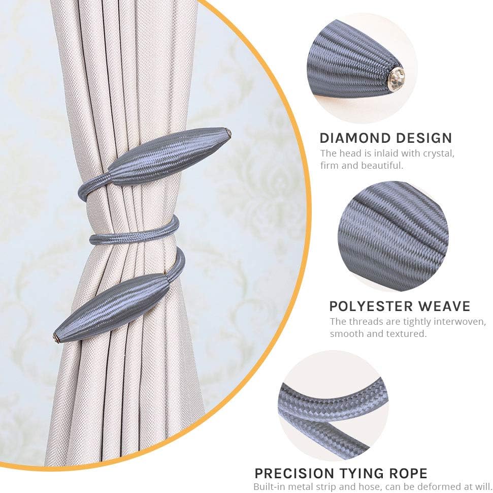 NICEEC 4 Pack Crystal Curtain Holdbacks No Drill Installation
