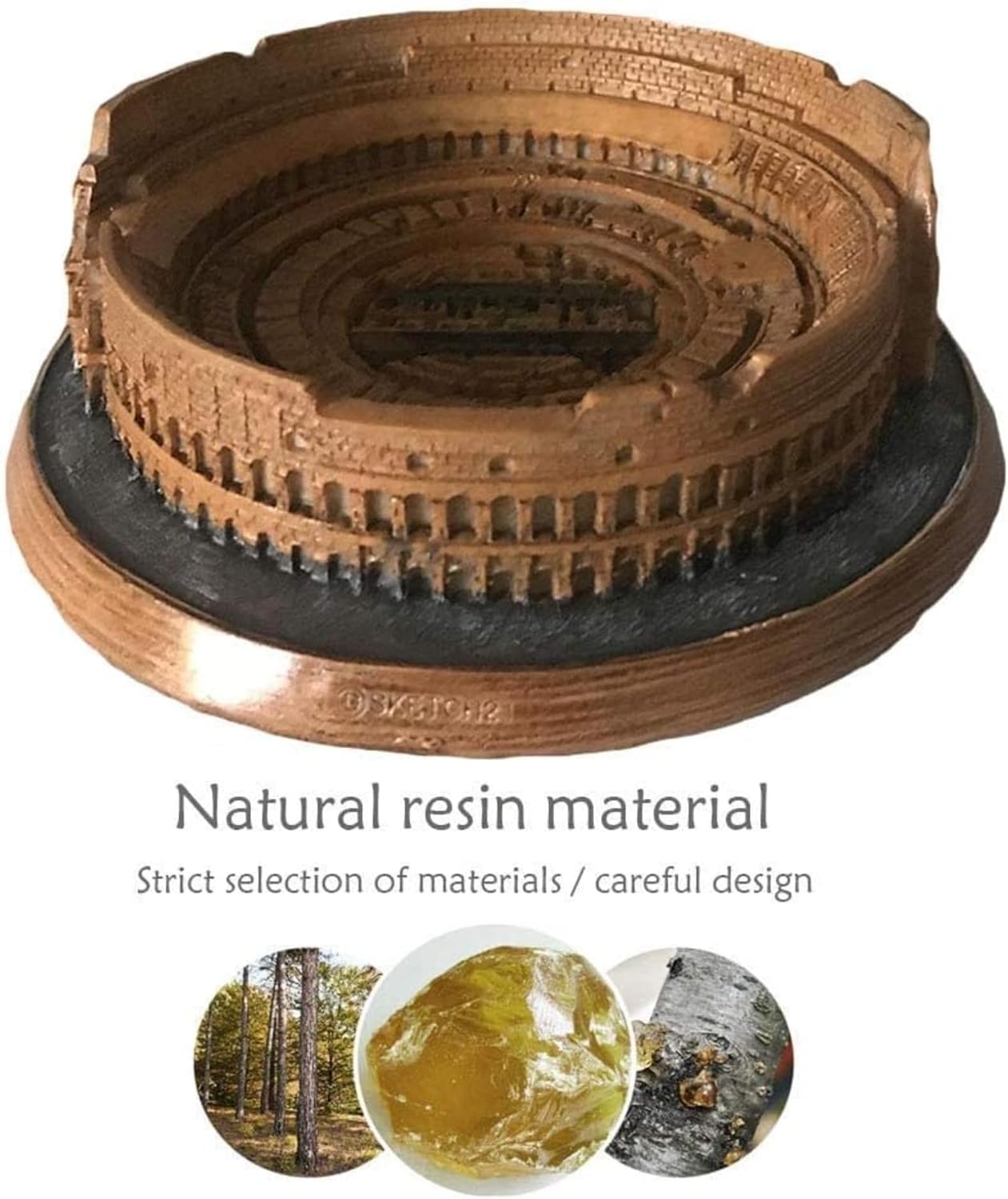 Rome Colosseum Resin Statue Decor Sculpture Brown