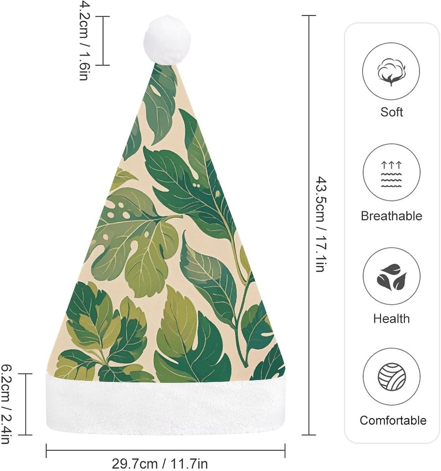 NWGHM Santa Hat Green Leaves Christmas Party Headwear
