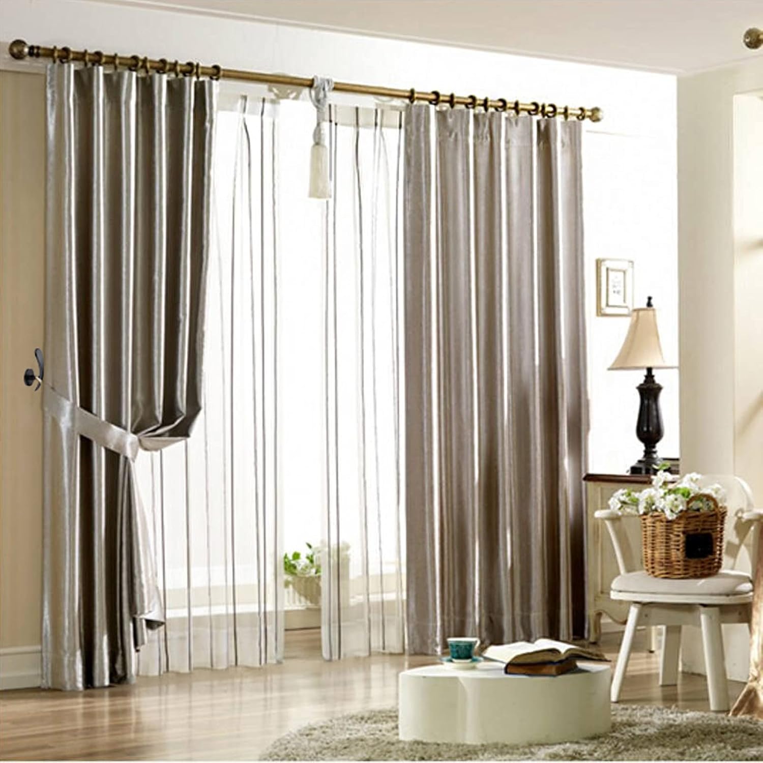 Sumnacon 4Pcs Aluminum Curtain Holdbacks - Black