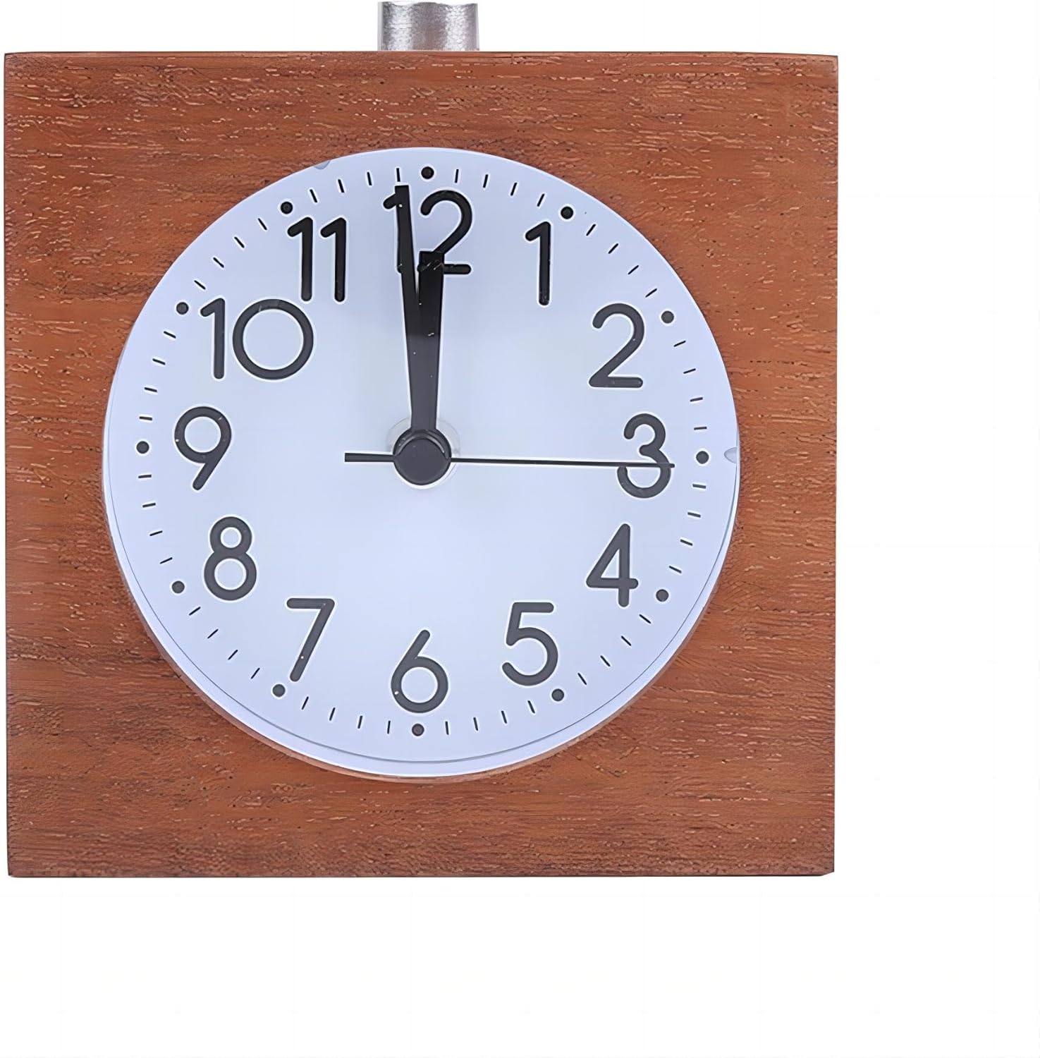 Lancoon Wooden Analog Alarm Clock with Night Light and Snooze Function