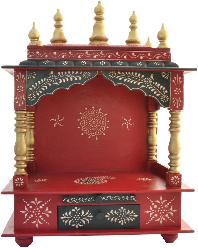 Homecrafts Medium Wooden Temple with 1 Drawer and 1 Tray