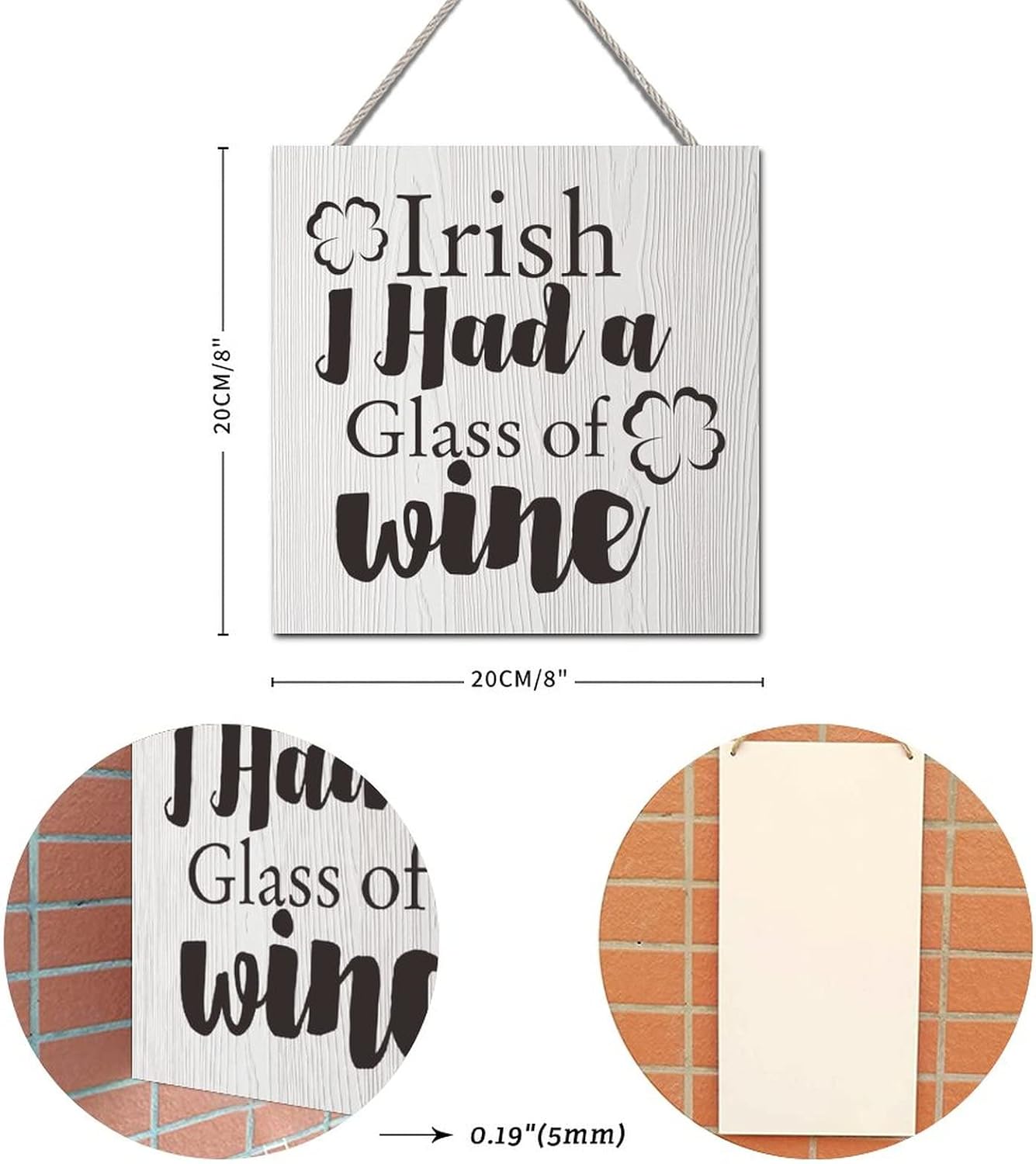 Vrurinss 8x8 Inch Decorative Wood Sign Plaque