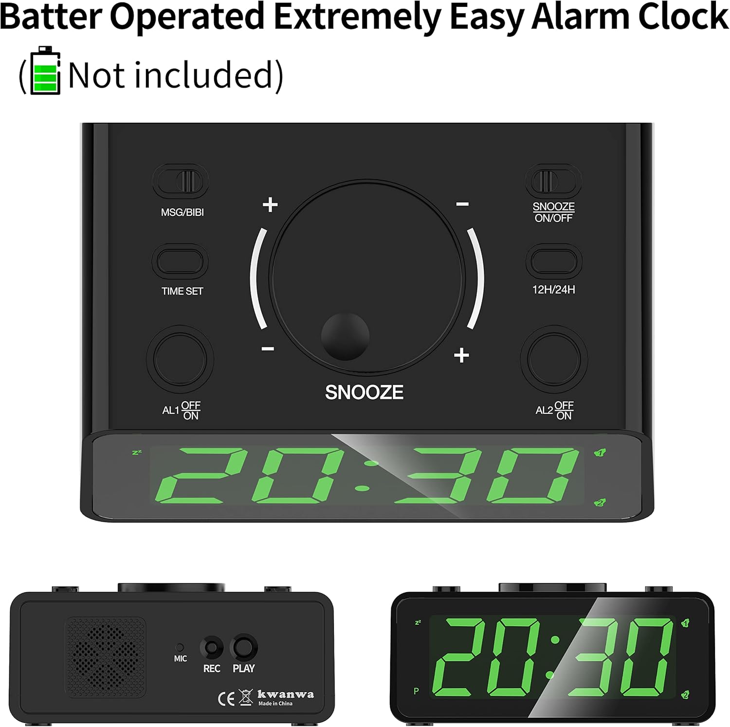 KWANWA Personalized 15 Second Alarm Clock