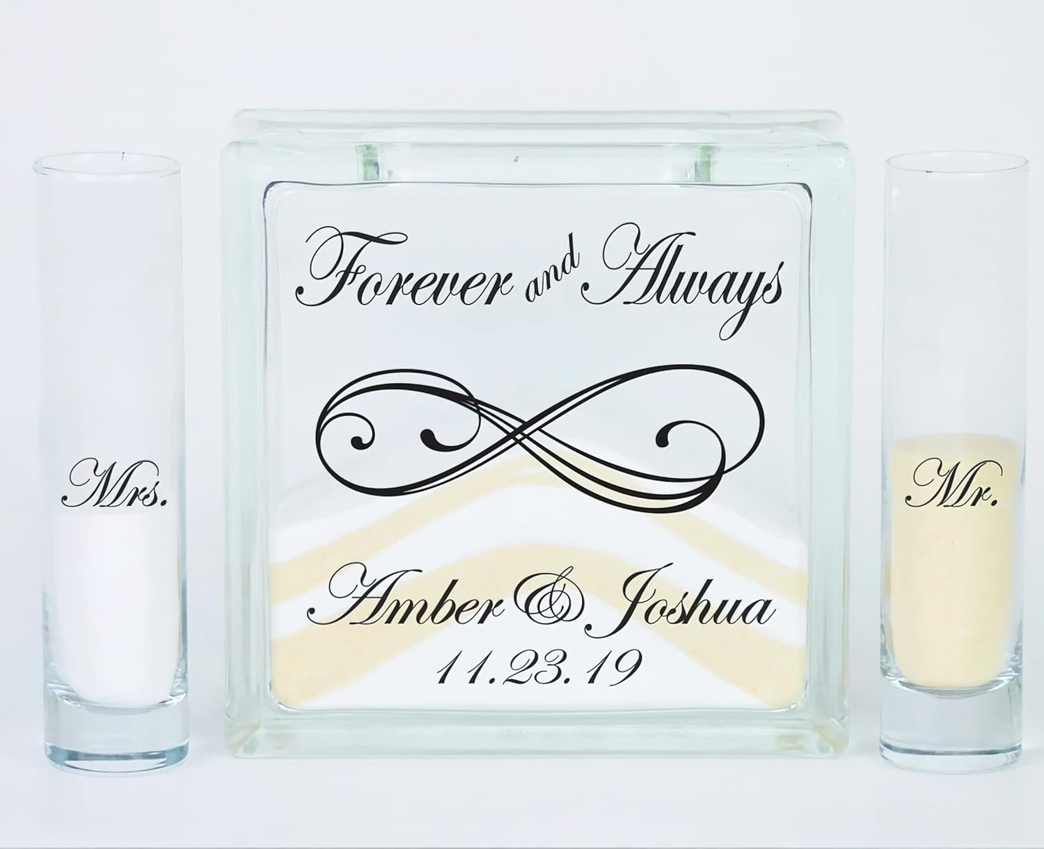 Personalized Infinity Unity Sand Ceremony Set with Lid