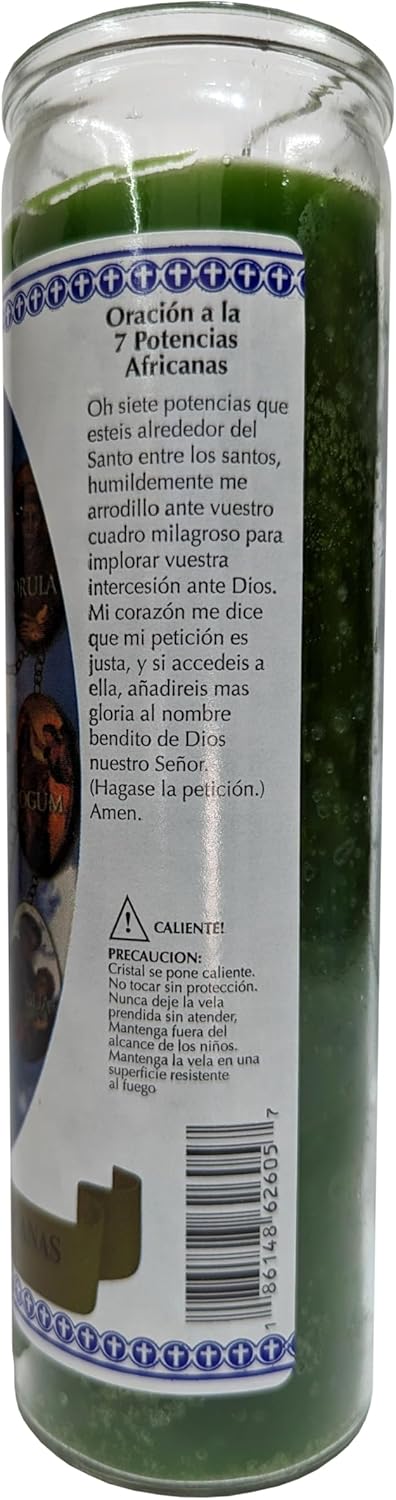 Generic Seven African Powers Green Pillar Candle