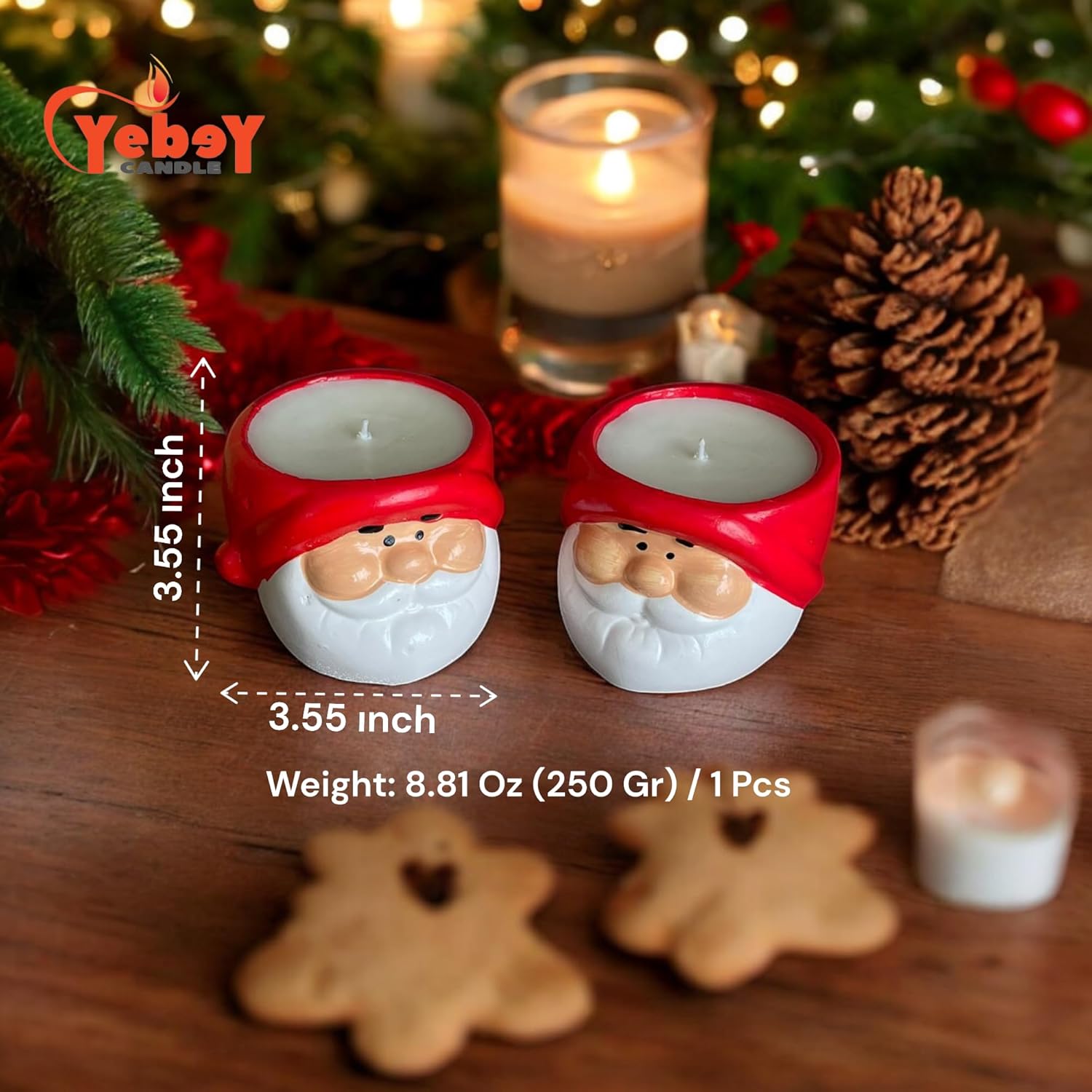 Christmas Santa Candle Holder with Soy Wax Candle
