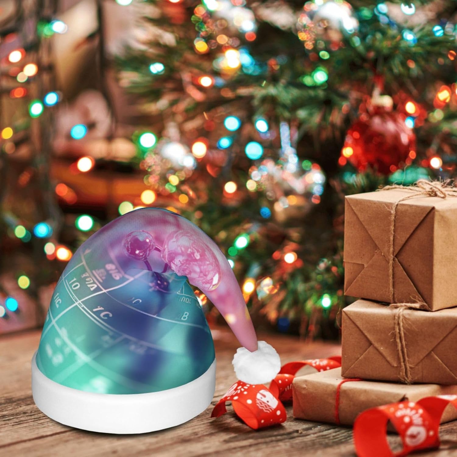 Chemical Periodic Table LED Santa Hat for Adults Christmas Party