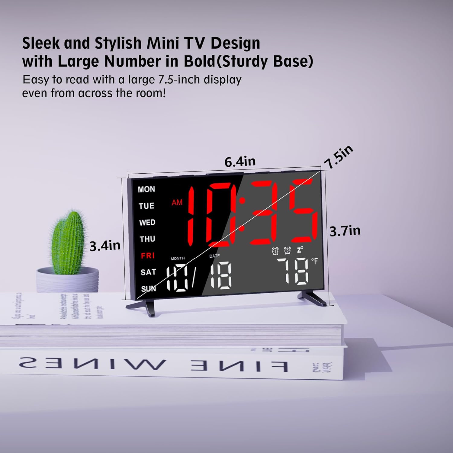 Haimiage Mirror Digital Alarm Clock with Dual Alarms and Temperature Display