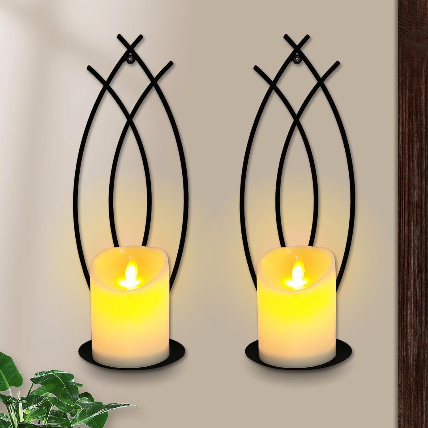 Snail Garden Wall Candle Sconces Holder Set of 2
