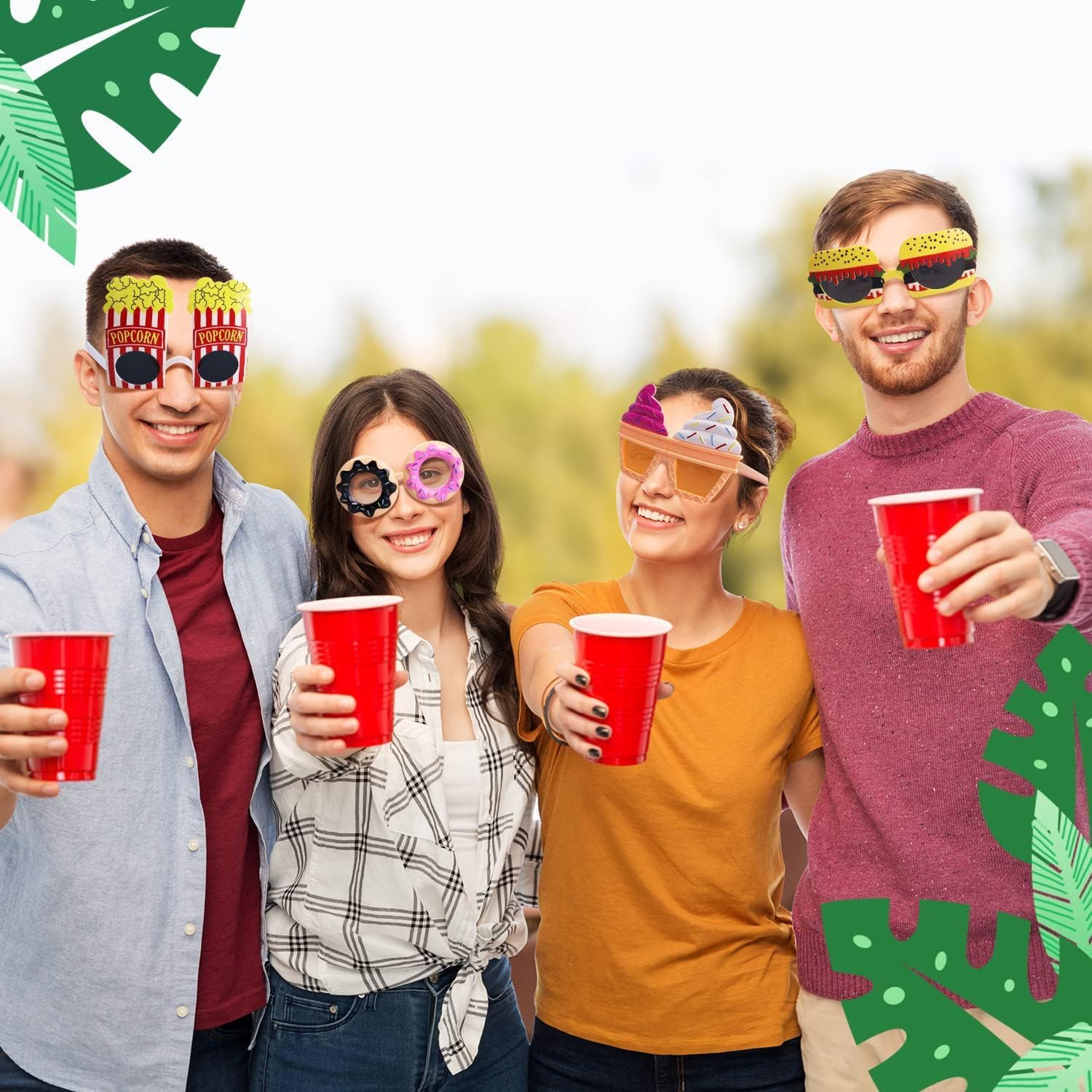 Funny Party Sunglasses 9 Pack for Events and Photo Booth