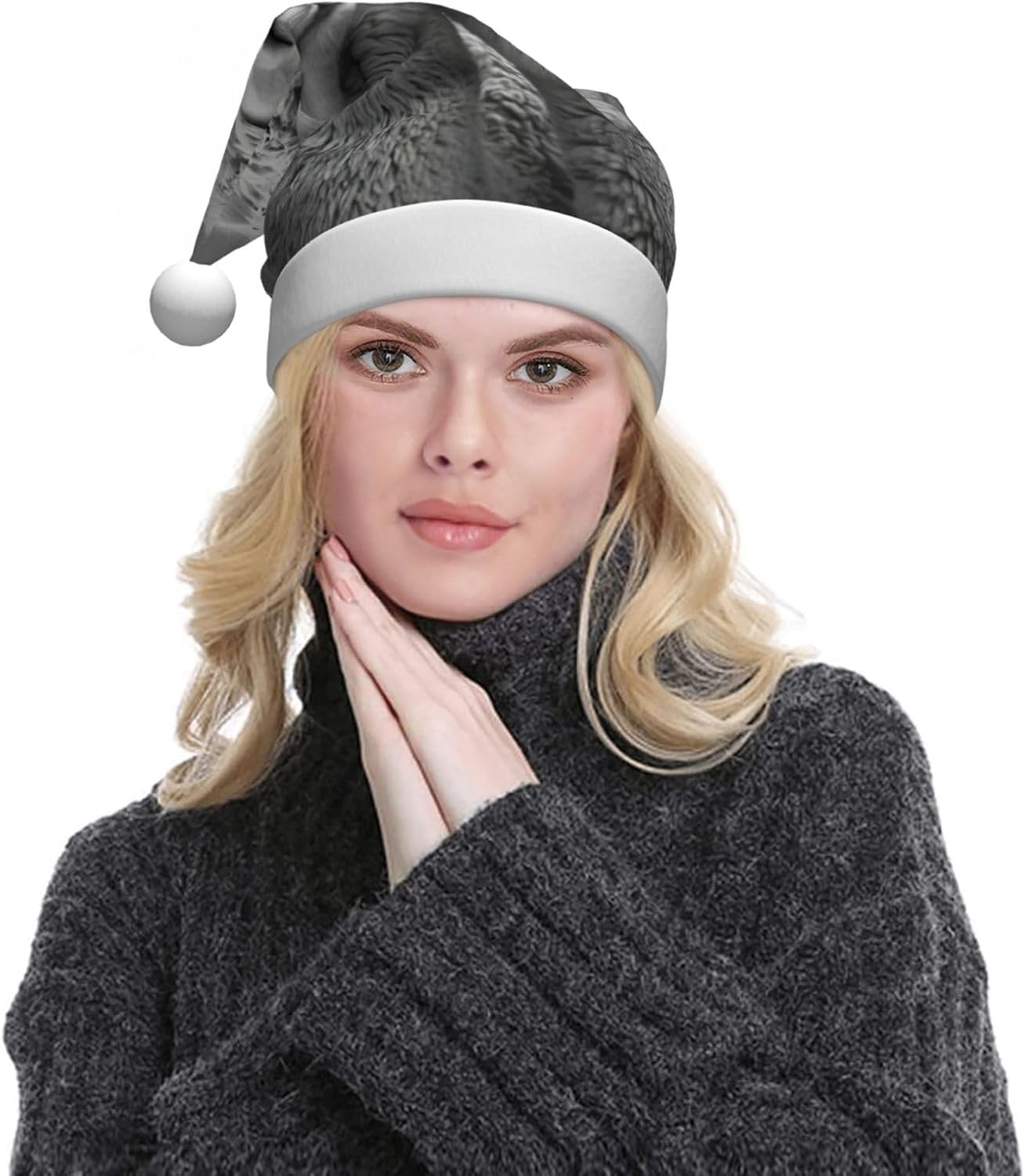 I Love Alpacas Plush Santa Hat for Adults
