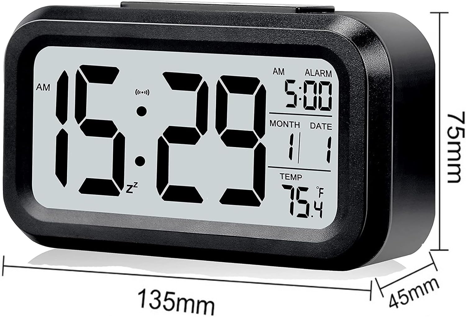 Digital Alarm Clock with LCD Display and Indoor Temperature