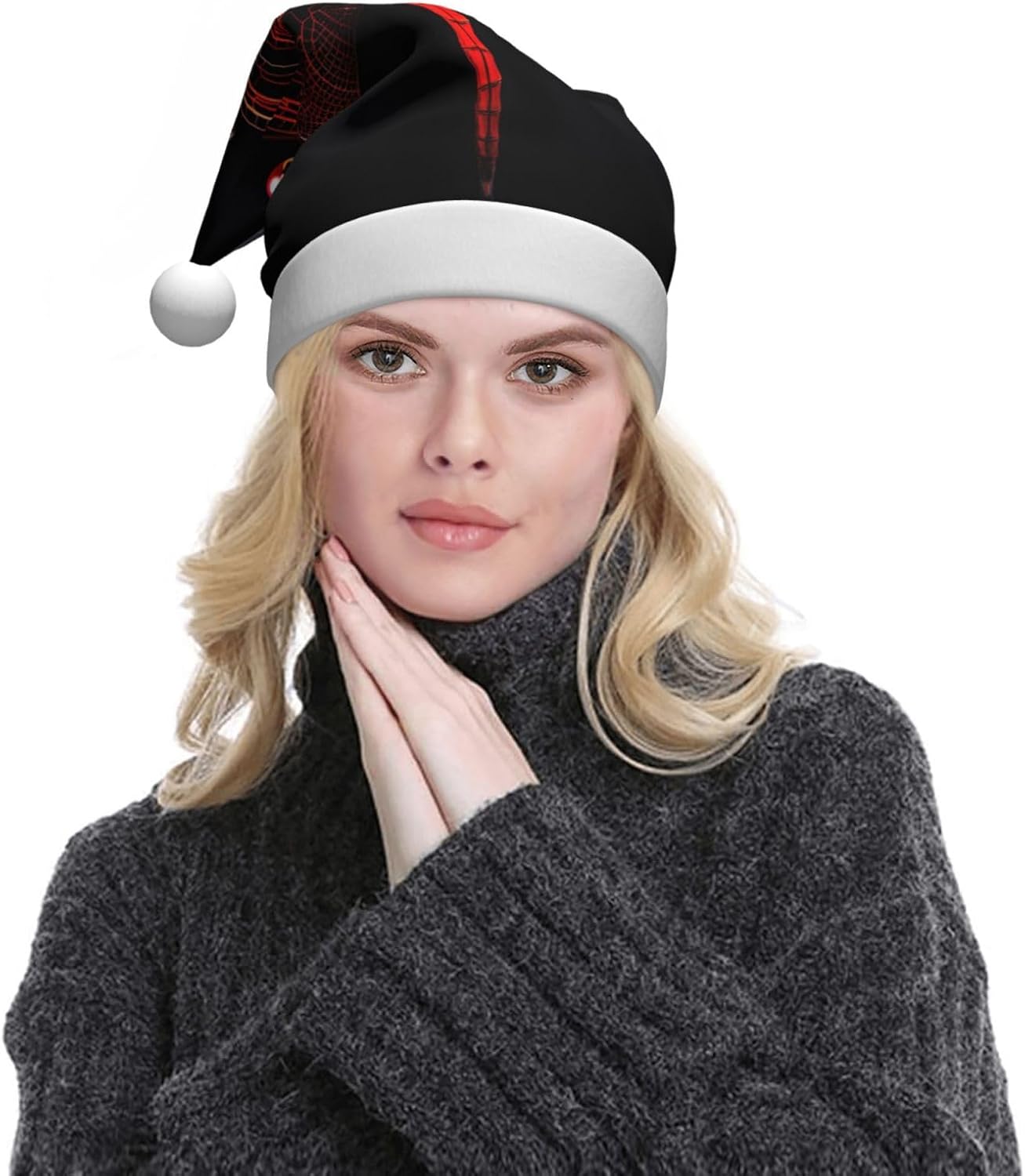 QINZHENG Abstract Red Dragonfly Santa Hat