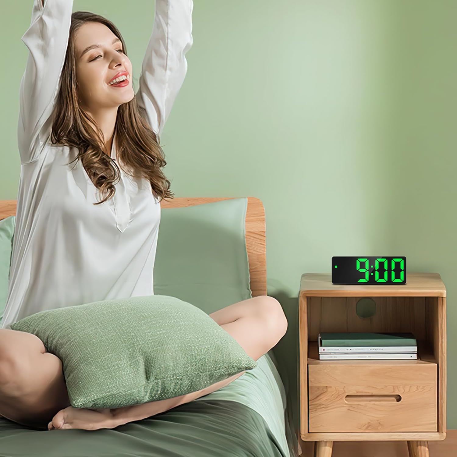LOFICOPER 65 Inch LED Alarm Clock with Snooze and Brightness Control